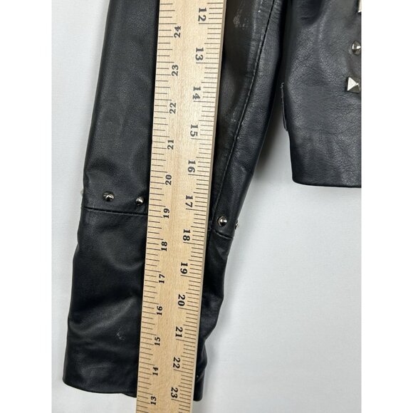 Wilson Leather Rocks Led Zeppelin Studded Biker Jacket M Distressed Punk Moto - Picture 6 of 16